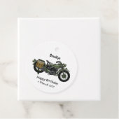 Motorrijwiel cartoon van militaire kruiser bedankjes labels (In situ)