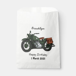 Motorrijwiel cartoon van militaire kruiser bedankzakje