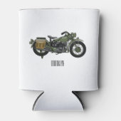 Motorrijwiel cartoon van militaire kruiser blikjeskoeler (Voorkant)