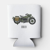 Motorrijwiel cartoon van militaire kruiser blikjeskoeler (Achterkant)