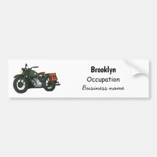 Motorrijwiel cartoon van militaire kruiser bumpersticker