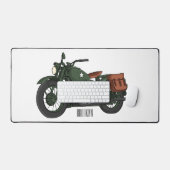 Motorrijwiel cartoon van militaire kruiser bureaumat (Keyboard & Muis)