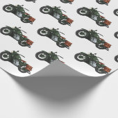 Motorrijwiel cartoon van militaire kruiser cadeaupapier (Hoek)