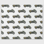 Motorrijwiel cartoon van militaire kruiser cadeaupapier (Vlak)