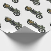 Motorrijwiel cartoon van militaire kruiser cadeaupapier (Hoek)