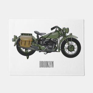 Motorrijwiel cartoon van militaire kruiser deurmat