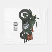 Motorrijwiel cartoon van militaire kruiser fleece deken (Voorkant (Horizontaal))