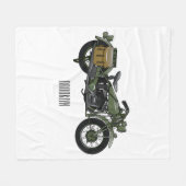 Motorrijwiel cartoon van militaire kruiser fleece deken (Voorkant (Horizontaal))