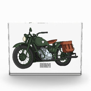 Motorrijwiel cartoon van militaire kruiser fotoblokken