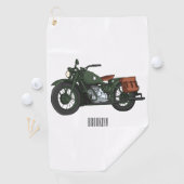 Motorrijwiel cartoon van militaire kruiser golfhanddoek (Insitu)