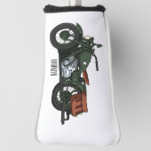 Motorrijwiel cartoon van militaire kruiser golfheadcover (Draai 90)