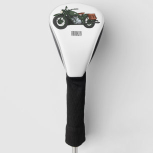 Motorrijwiel cartoon van militaire kruiser golfheadcover