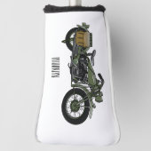 Motorrijwiel cartoon van militaire kruiser golfheadcover (Draai 90)