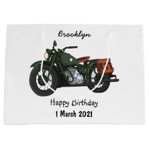 Motorrijwiel cartoon van militaire kruiser groot cadeauzakje