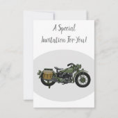 Motorrijwiel cartoon van militaire kruiser kaart (Achterkant)