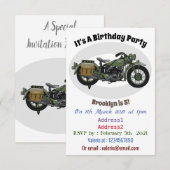 Motorrijwiel cartoon van militaire kruiser kaart (Voorkant / Achterkant)