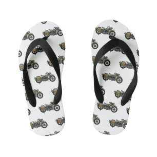 Motorrijwiel cartoon van militaire kruiser kinder teenslippers