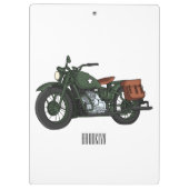 Motorrijwiel cartoon van militaire kruiser klembord (Achterkant)