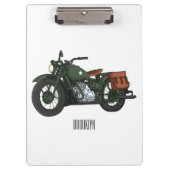 Motorrijwiel cartoon van militaire kruiser klembord (Voorkant)