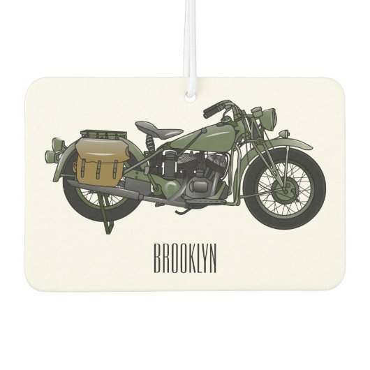 Motorrijwiel cartoon van militaire kruiser luchtverfrisser (Voorkant)