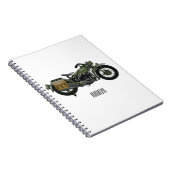 Motorrijwiel cartoon van militaire kruiser notitieboek (Rechterzijde)