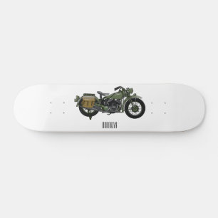 Motorrijwiel cartoon van militaire kruiser persoonlijk skateboard