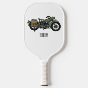 Motorrijwiel cartoon van militaire kruiser pickleball paddle
