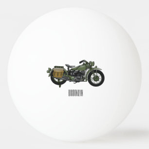 Motorrijwiel cartoon van militaire kruiser pingpongbal