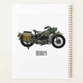 Motorrijwiel cartoon van militaire kruiser planner (Achterkant)