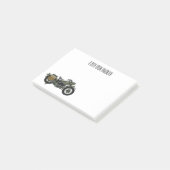 Motorrijwiel cartoon van militaire kruiser post-it® notes (Schuin)