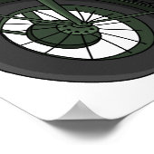 Motorrijwiel cartoon van militaire kruiser poster (Hoek)