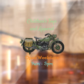 Motorrijwiel cartoon van militaire kruiser raamsticker (Vel 2)