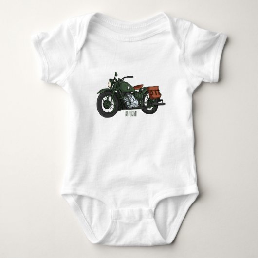 Motorrijwiel cartoon van militaire kruiser romper (Voorkant)