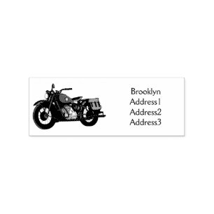 Motorrijwiel cartoon van militaire kruiser rubberstempel