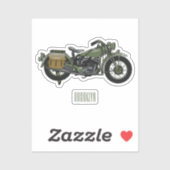 Motorrijwiel cartoon van militaire kruiser sticker (Vel)