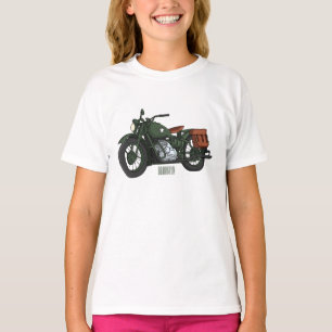 Motorrijwiel cartoon van militaire kruiser t-shirt