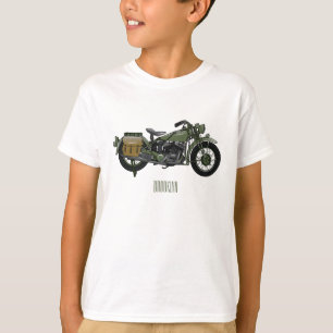 Motorrijwiel cartoon van militaire kruiser t-shirt