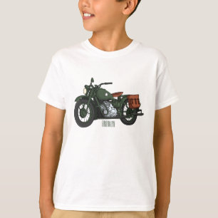 Motorrijwiel cartoon van militaire kruiser t-shirt