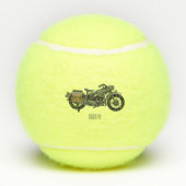 Motorrijwiel cartoon van militaire kruiser tennisballen (Achterkant)