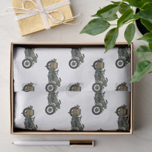 Motorrijwiel cartoon van militaire kruiser tissuepapier (Geschenk)