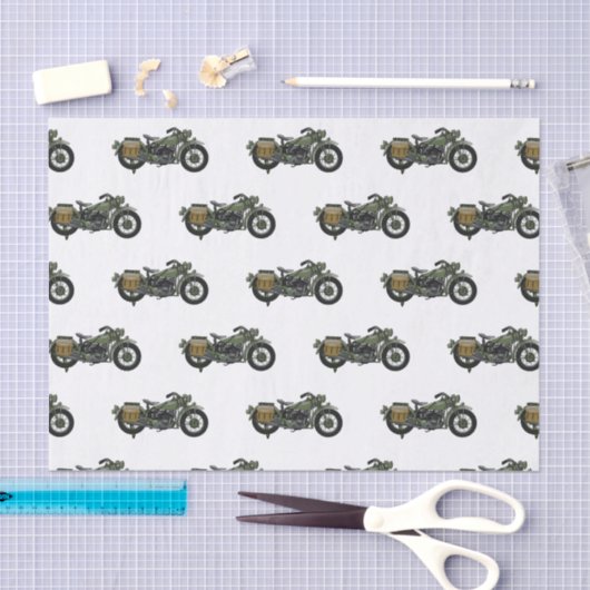 Motorrijwiel cartoon van militaire kruiser tissuepapier (Craft)