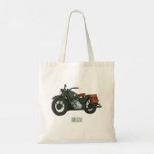 Motorrijwiel cartoon van militaire kruiser tote bag (Achterkant)