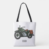 Motorrijwiel cartoon van militaire kruiser tote bag (Achterkant)