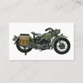 Motorrijwiel cartoon van militaire kruiser visitekaartje (Achterkant)