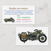 Motorrijwiel cartoon van militaire kruiser visitekaartje (Voorkant / Achterkant)