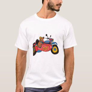 Motorrijwiel Dog in zijspan T-shirt