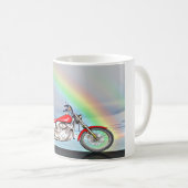 Motorrijwiel en regenboog koffiemok (Voorkant rechts)
