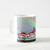 Motorrijwiel en regenboog koffiemok (Voorkant links)