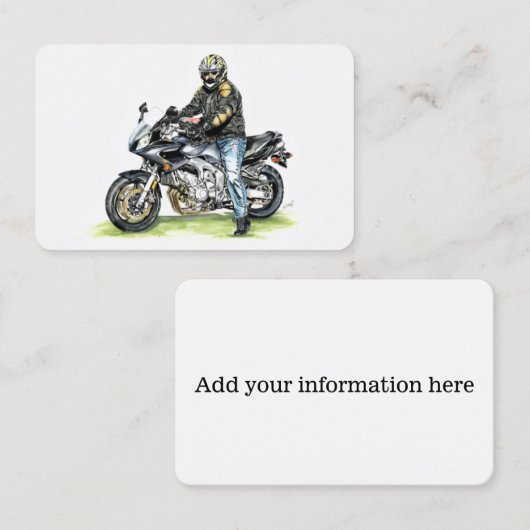 Motorrijwiel en Rider Visitekaartje (Voorkant / Achterkant)