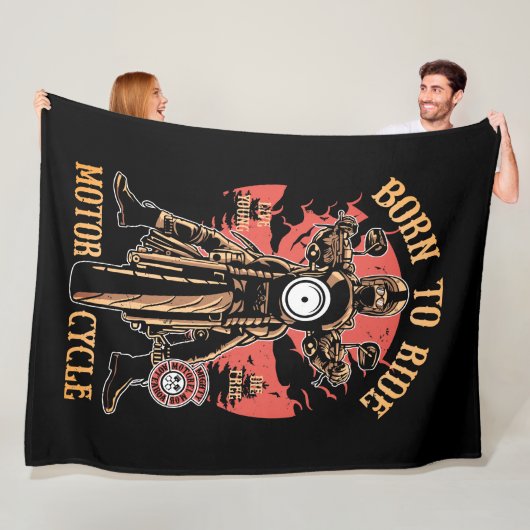  motorrijwiel fleece deken (In situ)